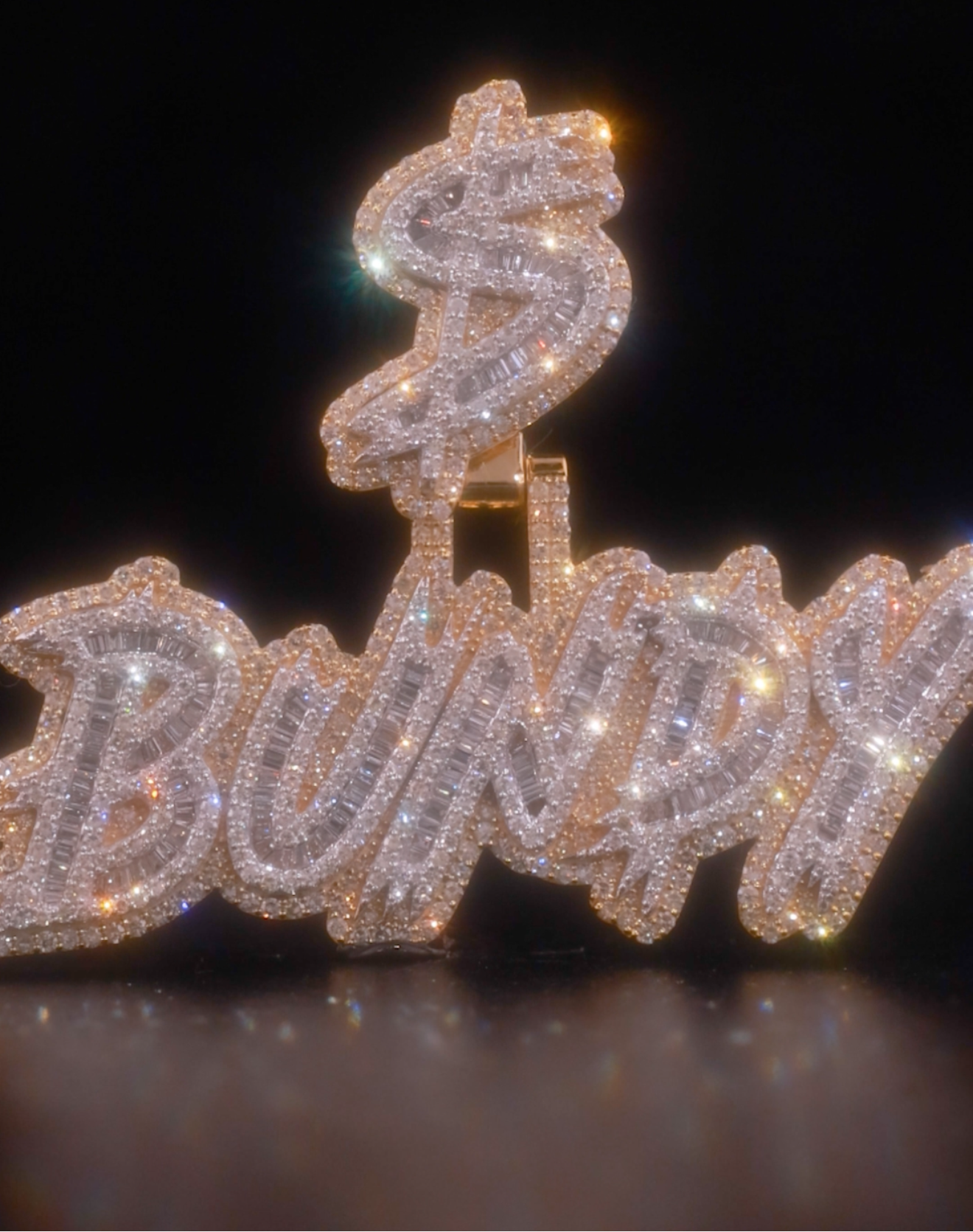 Custom Pendant Name Bagutte Style Double Layer (Deposit)