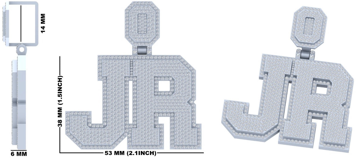 Custom Pendant Double Layer 2 Letters (Deposit)