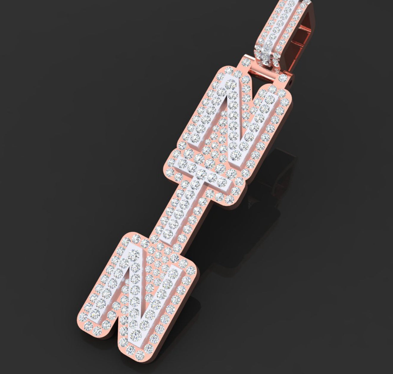 Custom Vertical Pendant 3 letters - (Payment)