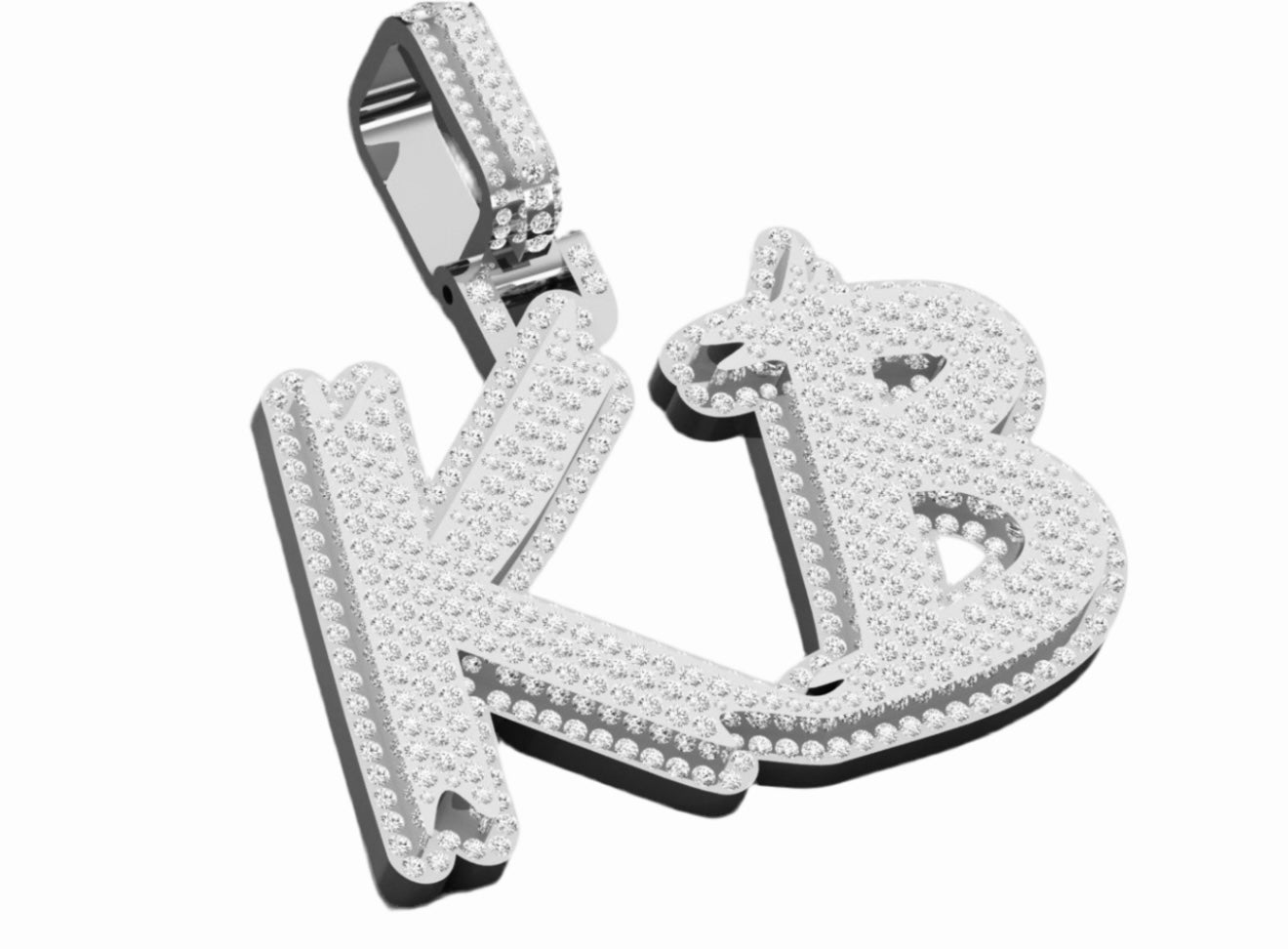 Custom Diamond Pendant - Initials Style (Deposit)