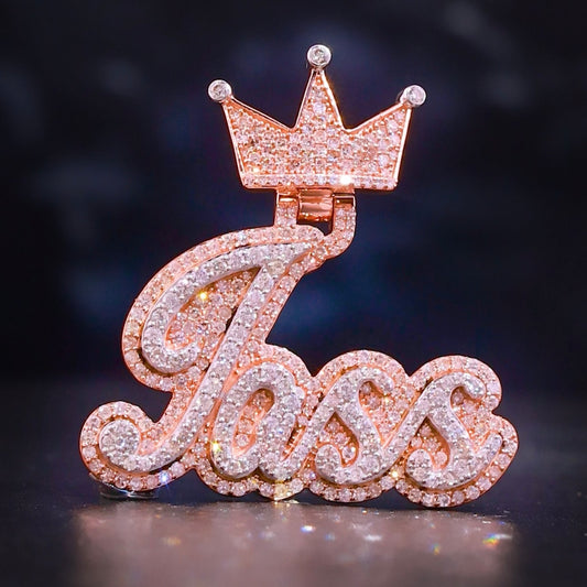 Custom Pendant 10kt Gold Natural Diamond Double Layer