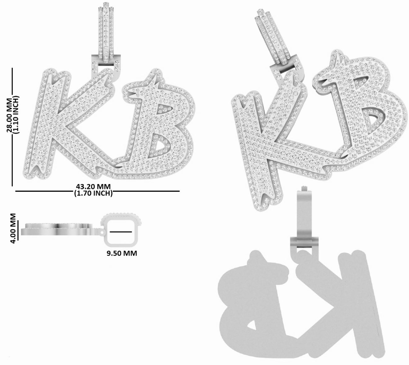 Custom Diamond Pendant - Initials Style (Deposit)