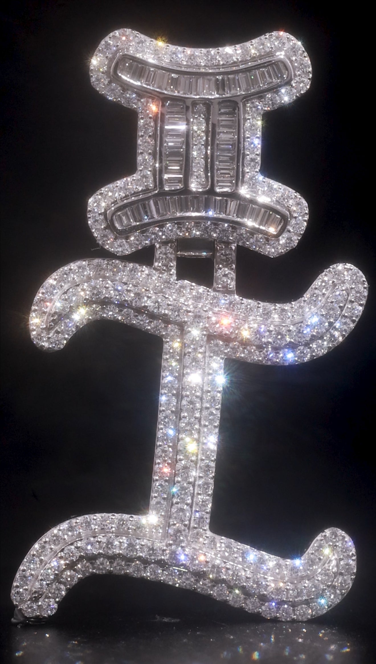 Custom Initial I Pendant Diamond Double Layer (Deposit)