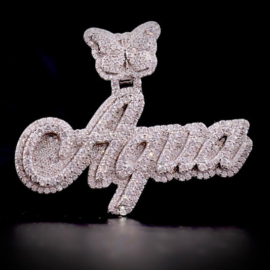 Custom Pendant 10kt Gold Natural Diamond Double Layer