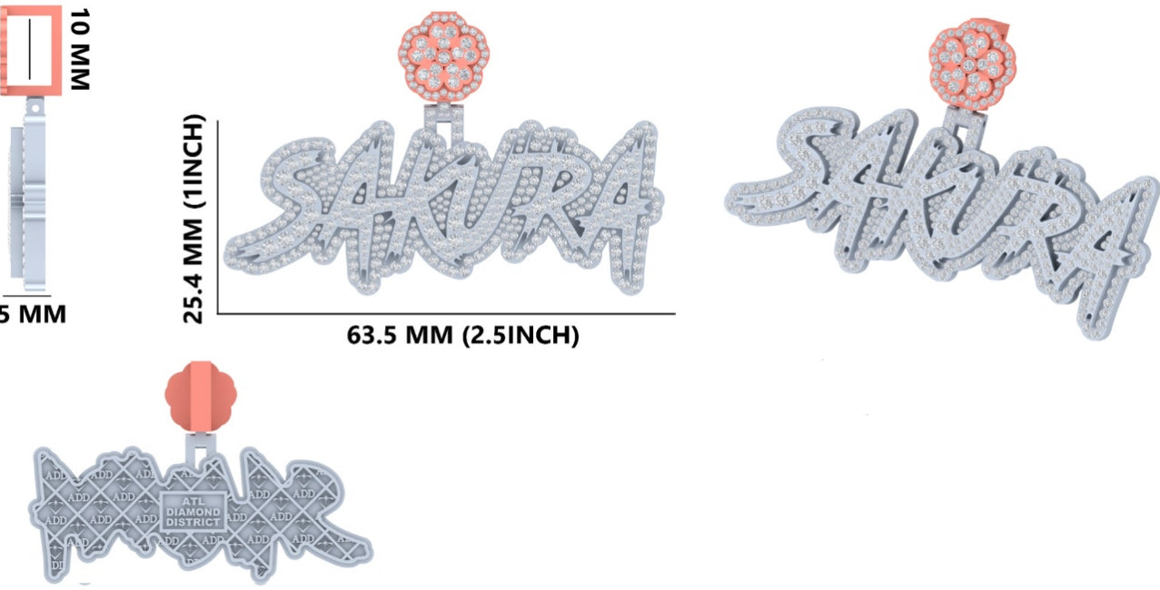 Custom Pendant Name Style Double Layer (Deposit)
