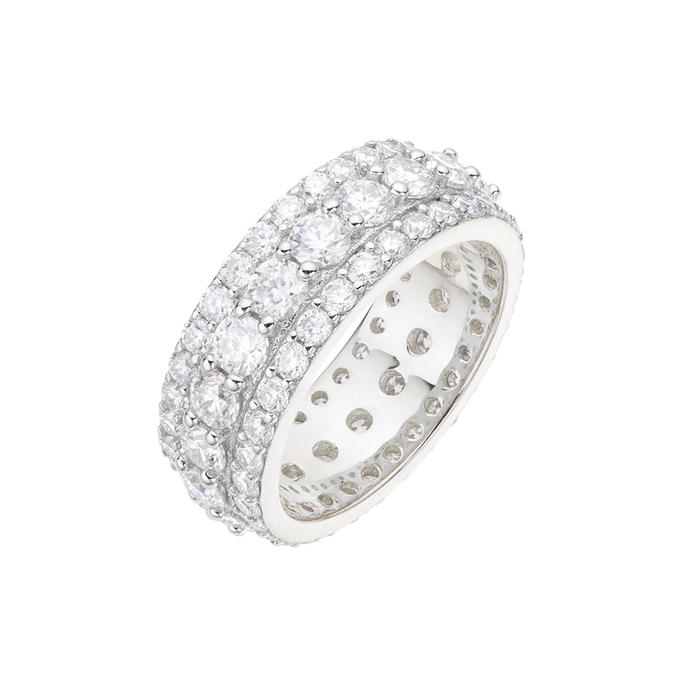 S.Silver Round Moissanite Designer Sz 8 Mens Ring 6-3/4 Cttw RP