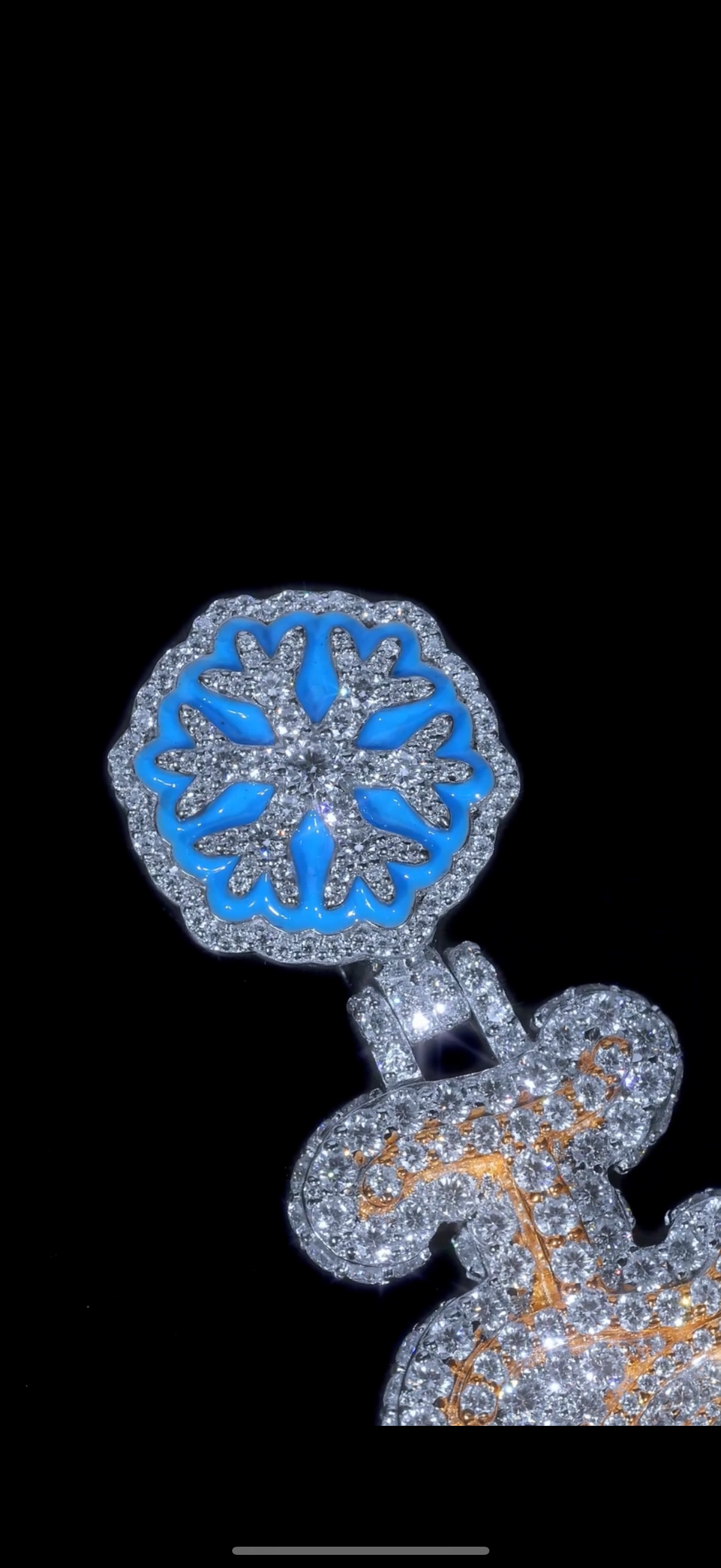 Custom Icey Vertical Pendant - (Deposit)