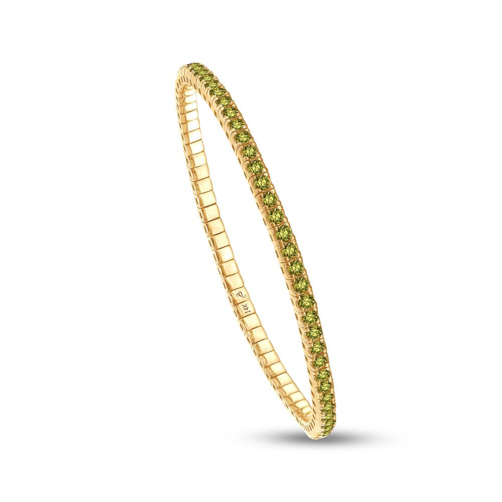 3.15 Cttw Yellow Lab Grown Diamond 2.2MM Width Stretchable Tennis Bracelet In 14K Solid Gold Jewelry, Size Large