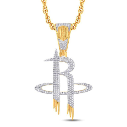 10 Karat Yellow Gold 0.42 Carat Diamonds Houston Rockets HipHop Pendant-1025853-YG