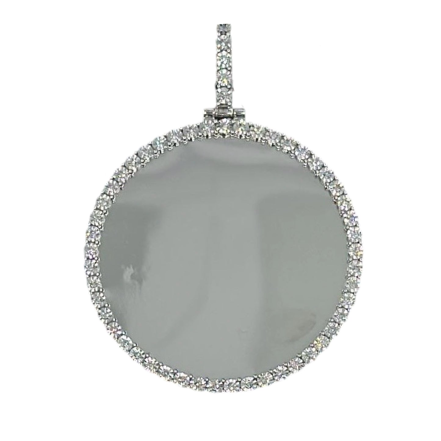 Memory Pendant Round 10kt White Gold Diamond 1.56CT 2”
