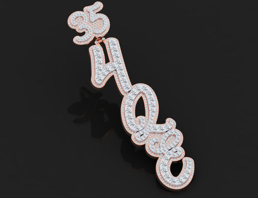 Custom Cursive Vertical Style Pendant - (Deposit)