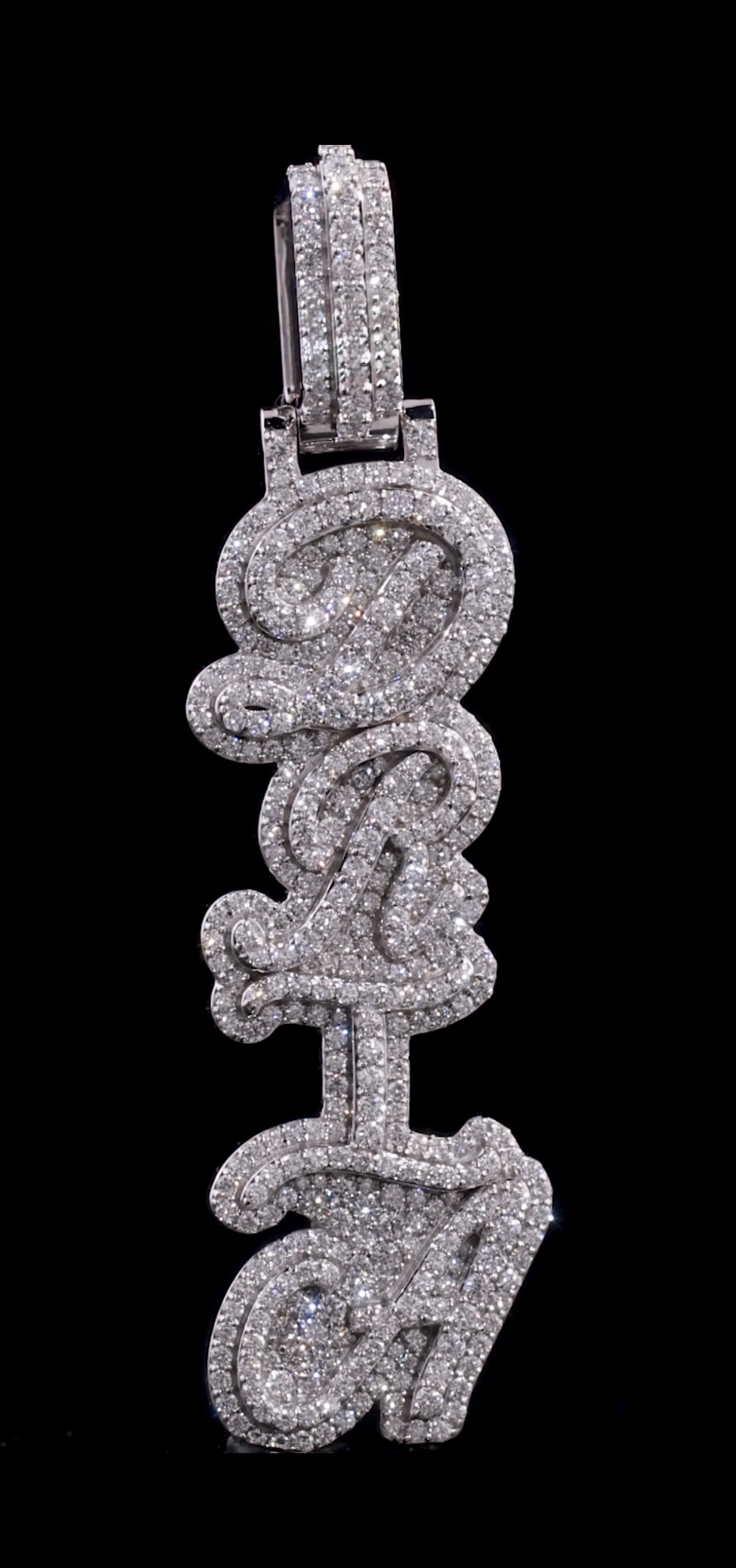 Custom Cursive Vertical Style Pendant - (Deposit)