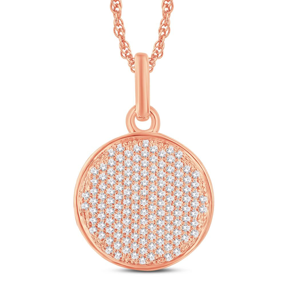 10 Karat All Rose Gold 0.21 Carat Diamonds Round Pendant 0825411-ALR