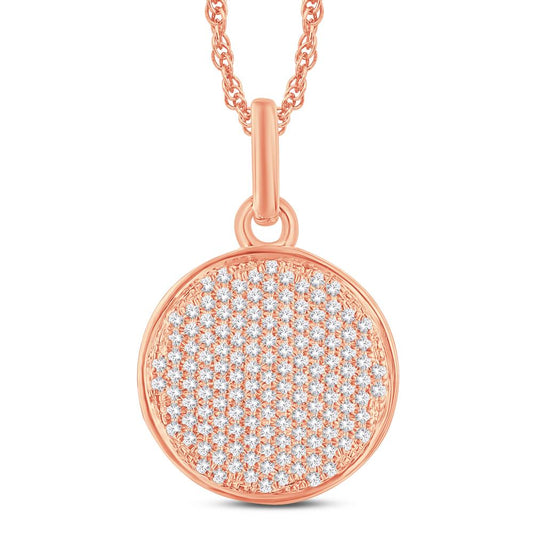 10 Karat All Rose Gold 0.21 Carat Diamonds Round Pendant 0825411-ALR