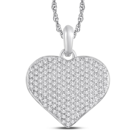 10 Karat Yellow Gold 0.23 Carat Diamonds Heart Pendant-0825412-YG