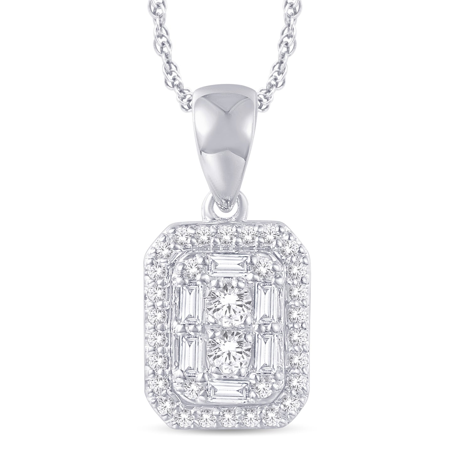 10 Karat White Gold 0.22 Carat Diamonds Classic Pendant-0826103-WG