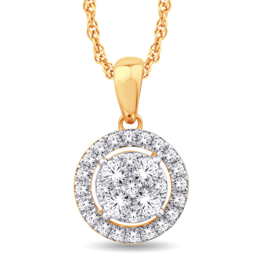 10 Karat Yellow Gold 0.39 Carat Diamonds Round Pendant-0826104-YG