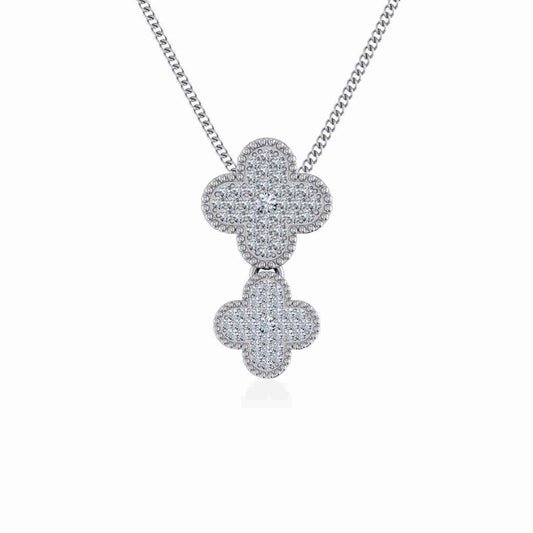 10K White Gold Womens Round Diamond Cluster Top Open Pendant 1/6 Cttw