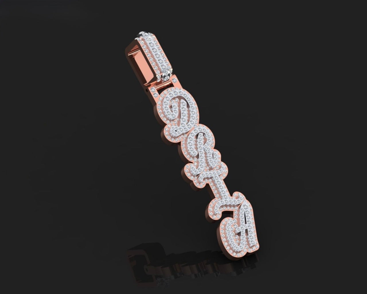 Custom Cursive Vertical Style Pendant - (Deposit)