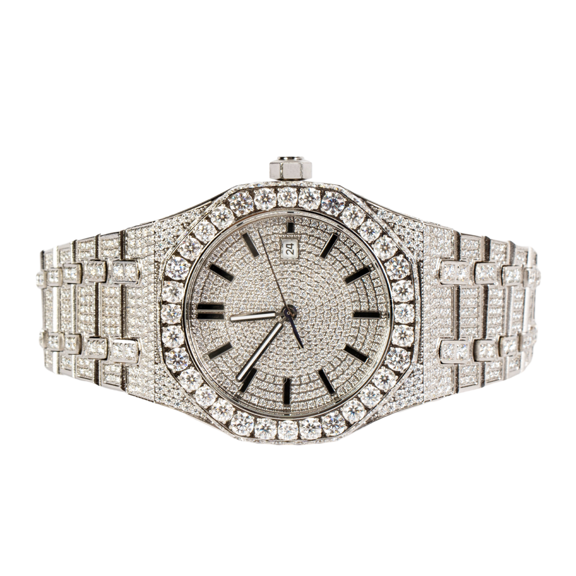 Moissanite Stainless Steel White Band Mens Watch 22-1/3 CT – ATL