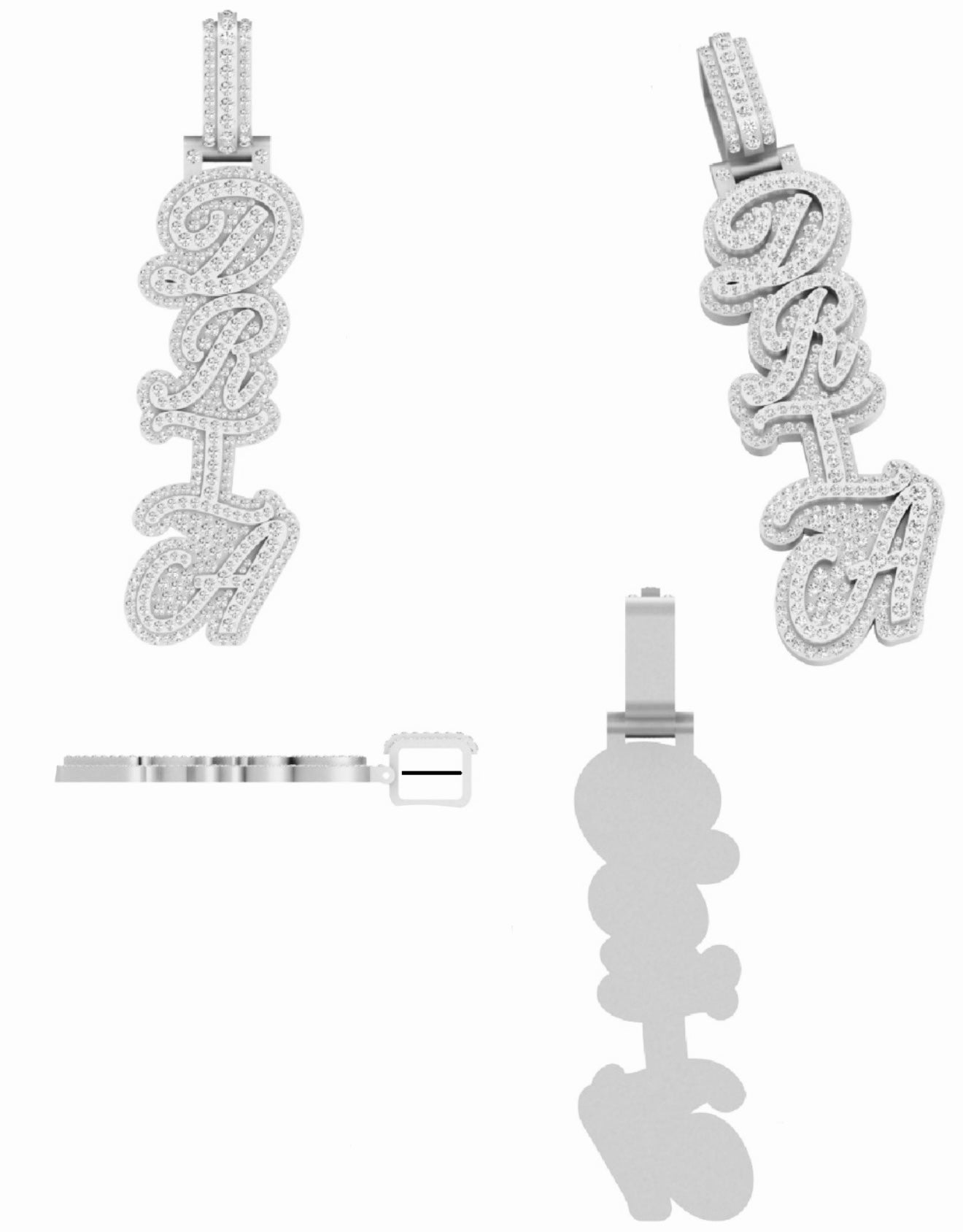 Custom Cursive Vertical Style Pendant - (Deposit)