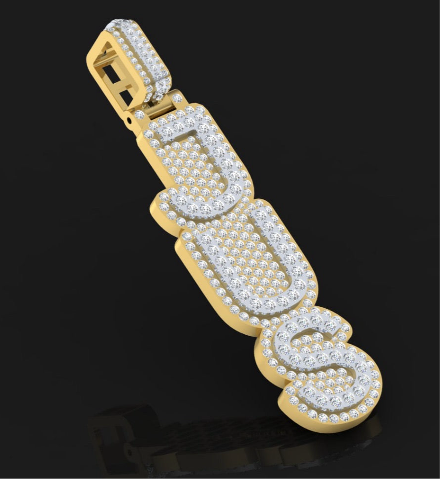 Custom Mini 3 Letter Pendant - (Deposit)
