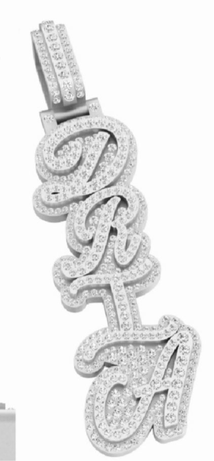 Custom Cursive Vertical Style Pendant - (Deposit)