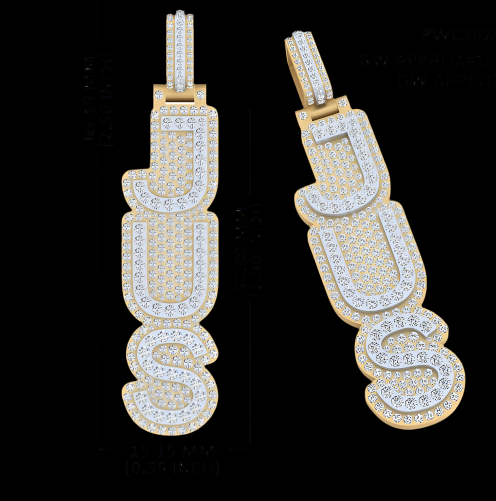 Custom Mini 3 Letter Pendant - (Deposit)