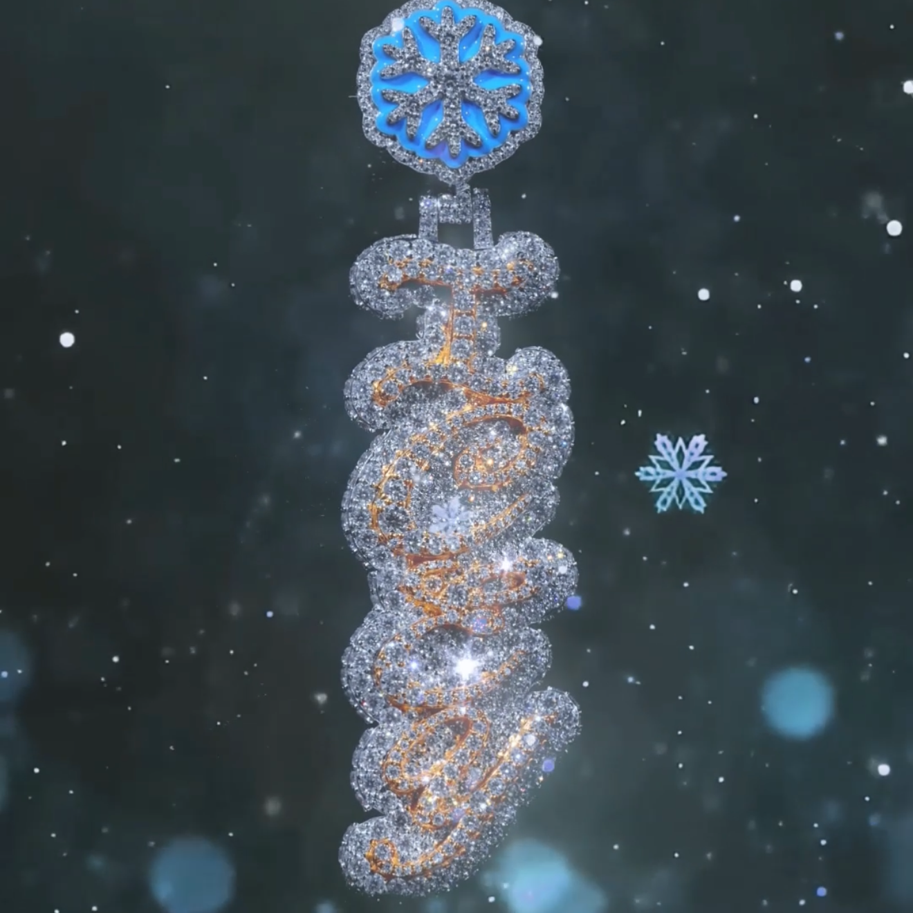 Custom Icey Vertical Pendant - (Deposit)