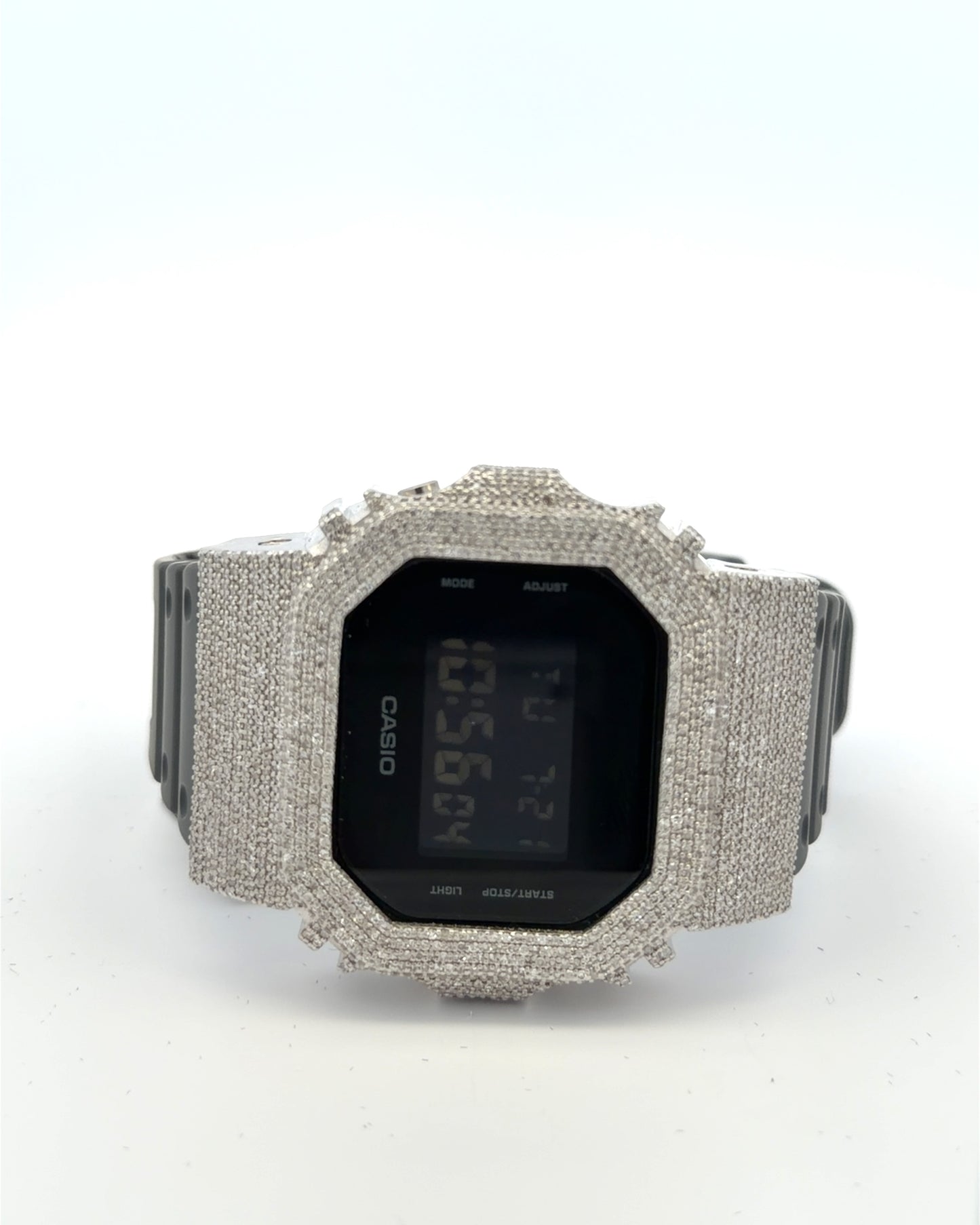 Casio G-Shock Casio White Iced Out Diamond Watch 5 CT Diamonds