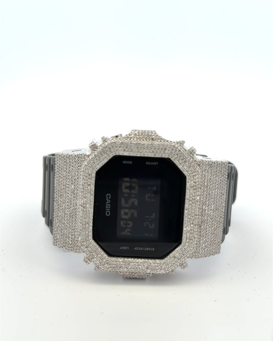 Casio G-Shock Casio White Iced Out Diamond Watch 5 CT Diamonds