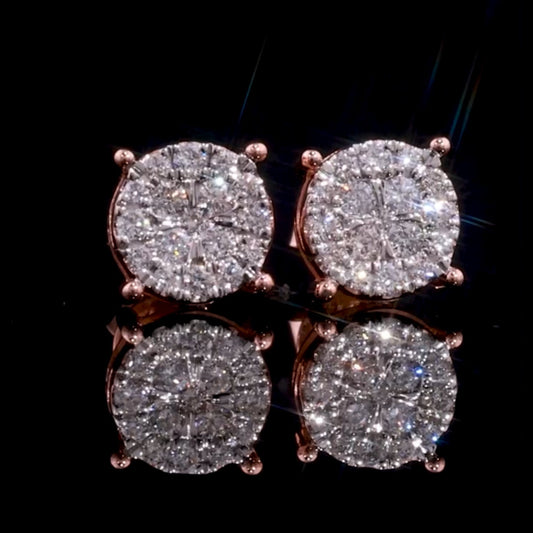 Classic Diamond Earrings Clusters 5.5 MM 0.25 CT 10kt Yellow / White / Rose Gold