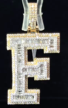 Letter Pendants A-Z 10kt Yellow and White Gold 1-2 CTs Diamonds 1”