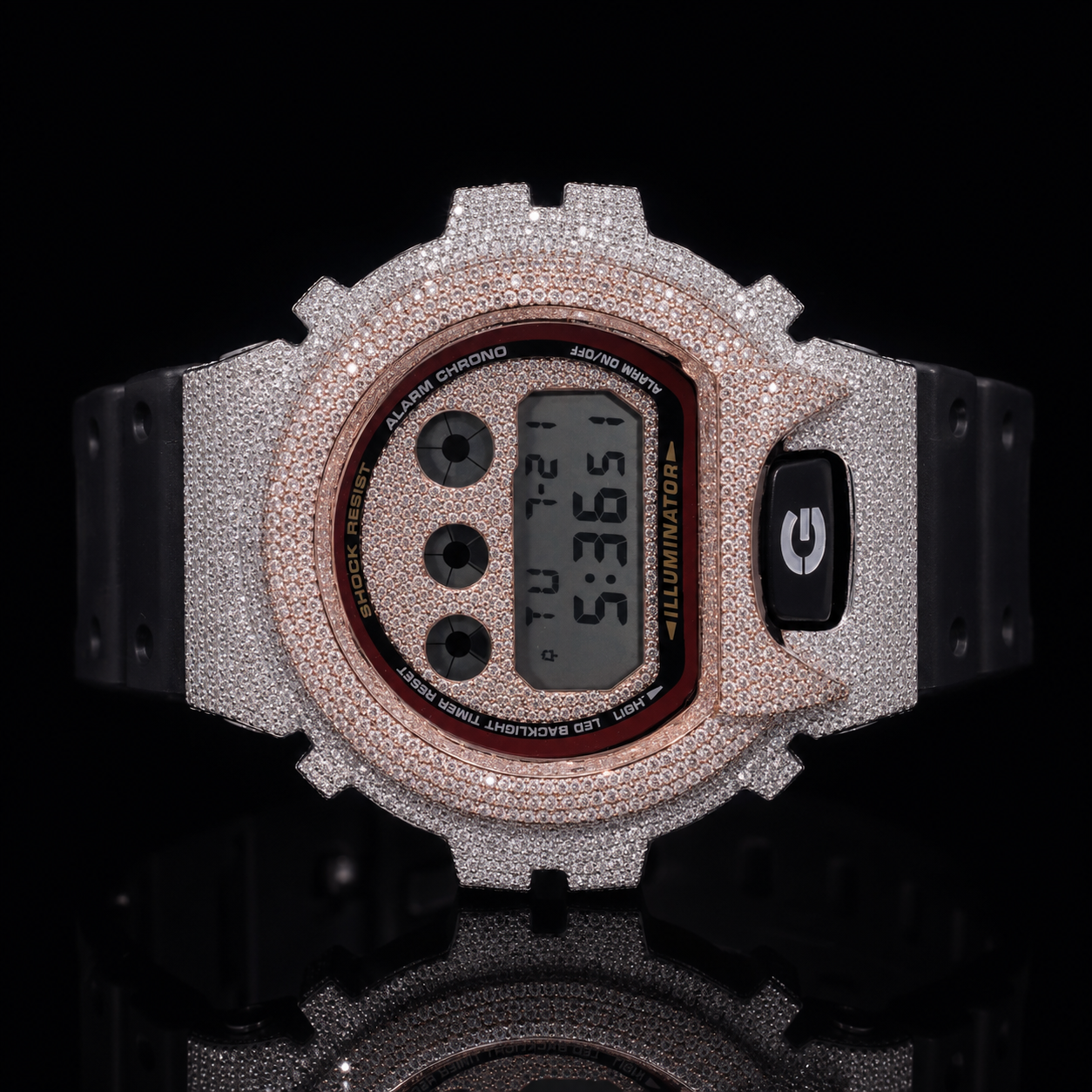 Gshock Two Tone Natural Diamonds 5 ct Casio 6900
